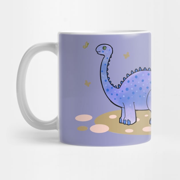 cute blue baby dinosaur by weilertsen